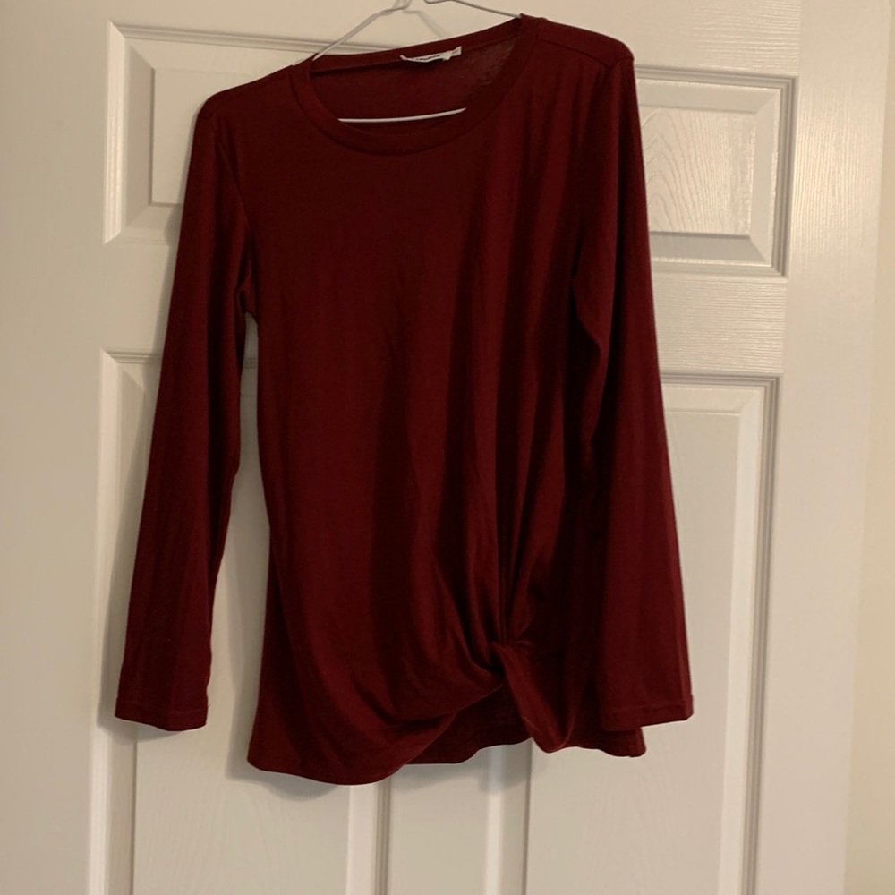 Burgundy long sleeve shirt